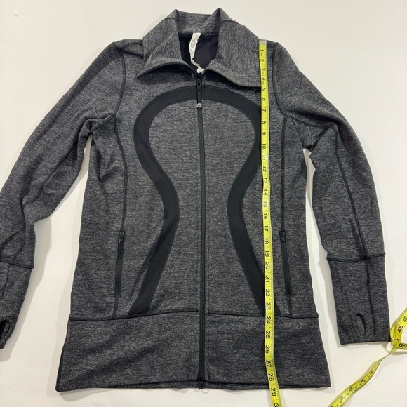 Lululemon In Stride Jacket Size 10 Heathered Coal Black - Picture 5 of 6